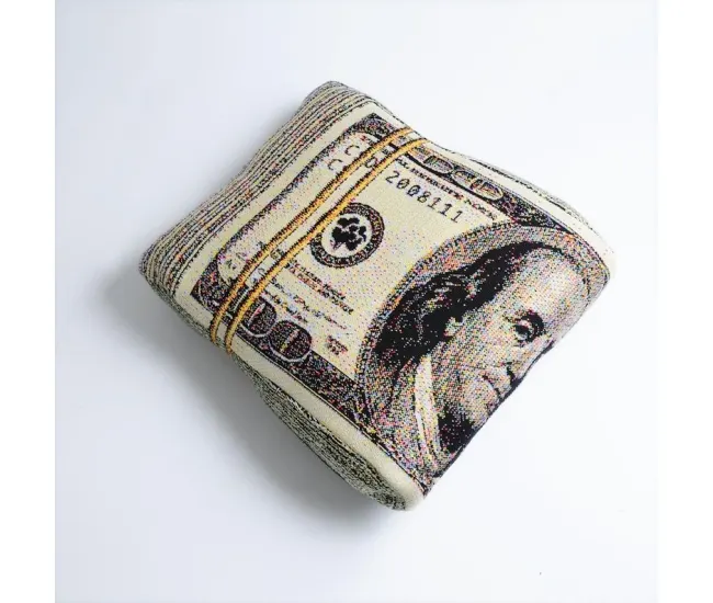Almohada apilable de billetes de 100 dólares en tejido de punto