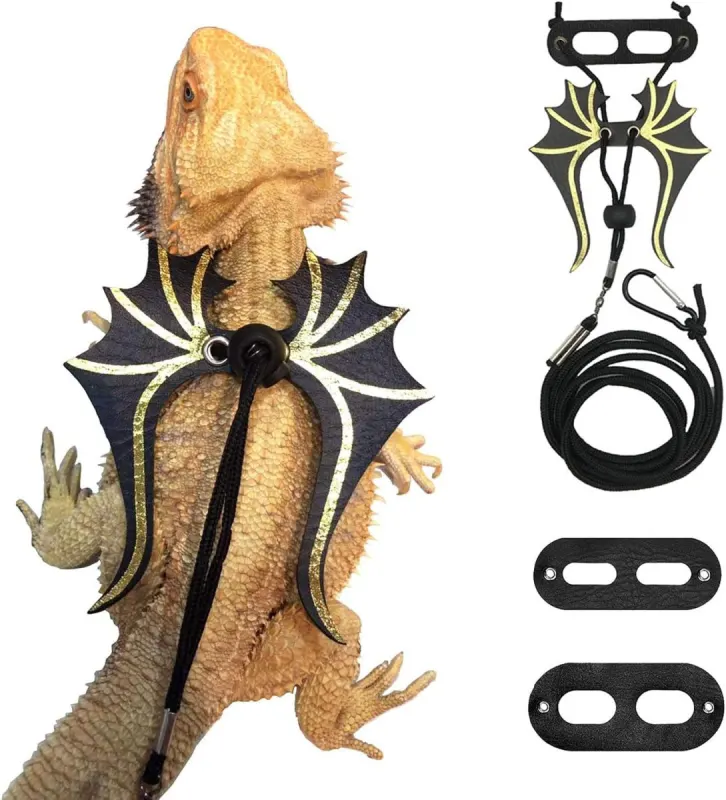 Arnés para dragón barbudo con alas de dinosaurio (3 tallas)