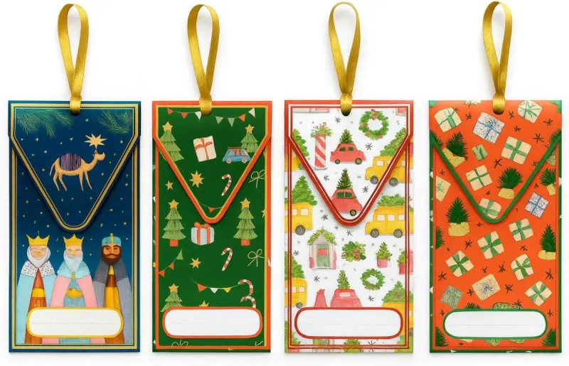 Billeteros navideños para regalar dinero: pack de 8