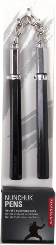 Bolígrafo nunchaku Kikkerland: dos bolígrafos de tinta negra