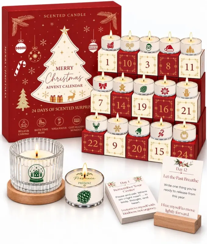 Calendario de Adviento Velas 2026 para Mujer: 24 Aromas