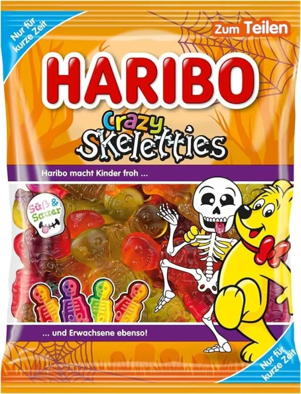 Caramelos de Halloween HARIBO Crazy Skeletties 160 g