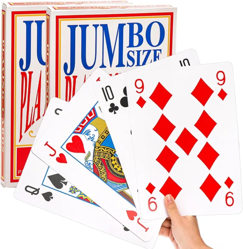 Cartas de póquer gigantes: 2 barajas de 20 x 28 cm