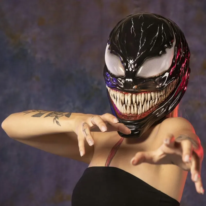 Casco Venom Cosplay: brillo o mate, tallas S, M y L