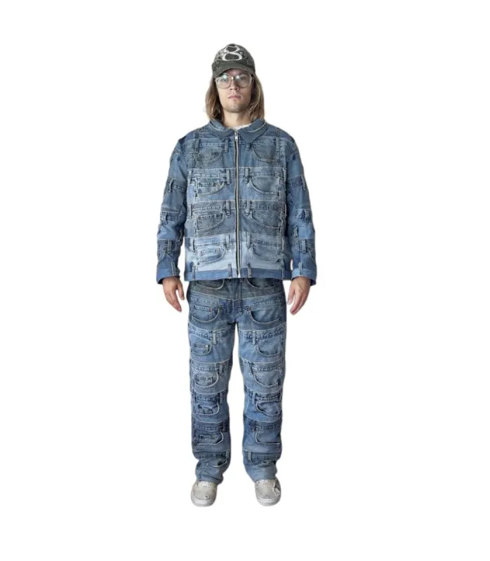 Chaqueta con muchos bolsillos: conjunto vaquero de 79 bolsillos