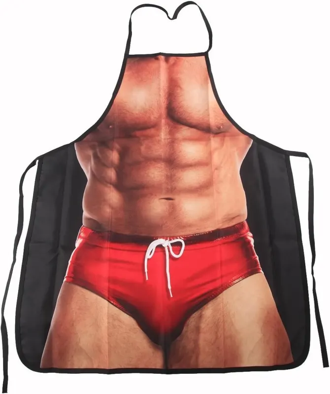Delantal divertido para hombre: bañador para cocinar y barbacoa