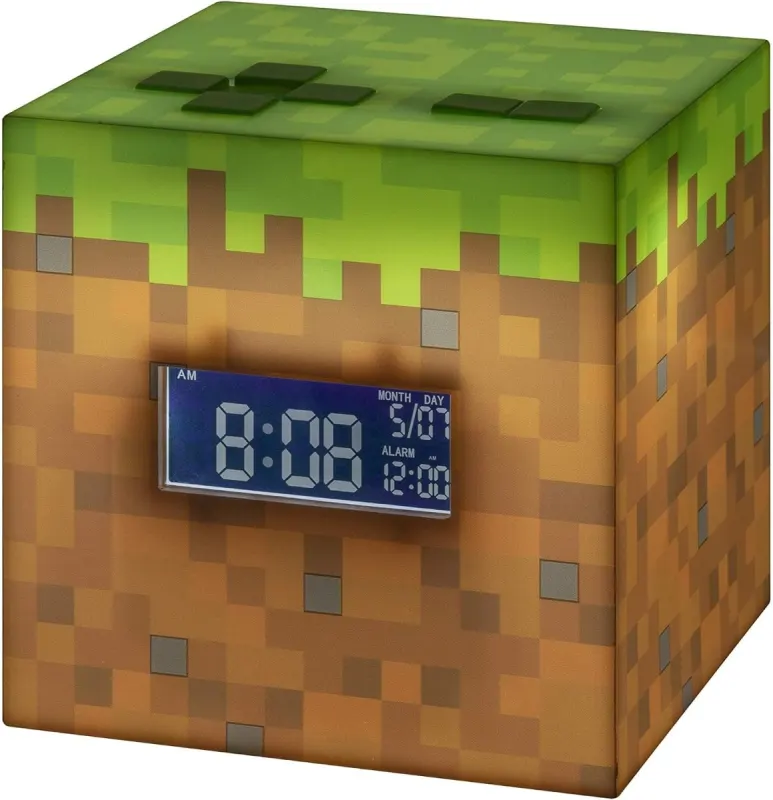 Reloj despertador Minecraft: bloque de hierba oficial Paladone