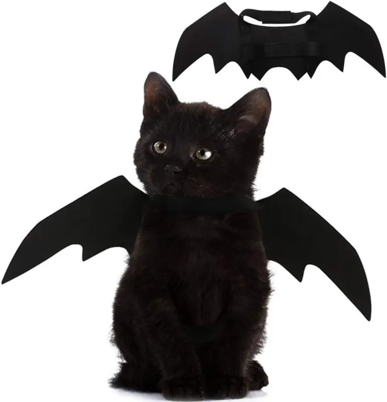 Disfraz de murciélago para gato: alas de fieltro ajustables