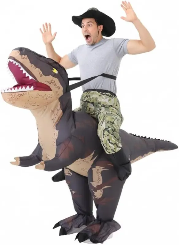 Disfraz dinosaurio inflable adulto: dino regordete para Halloween
