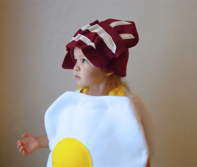 Disfraz de Huevo con Bacon para Niño - Original y Divertido
