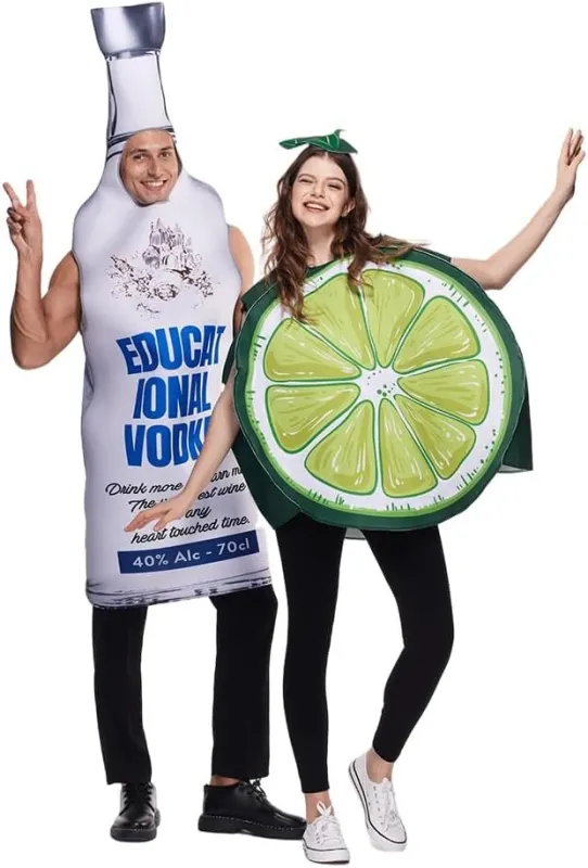 Disfraz pareja vodka y lima para Halloween