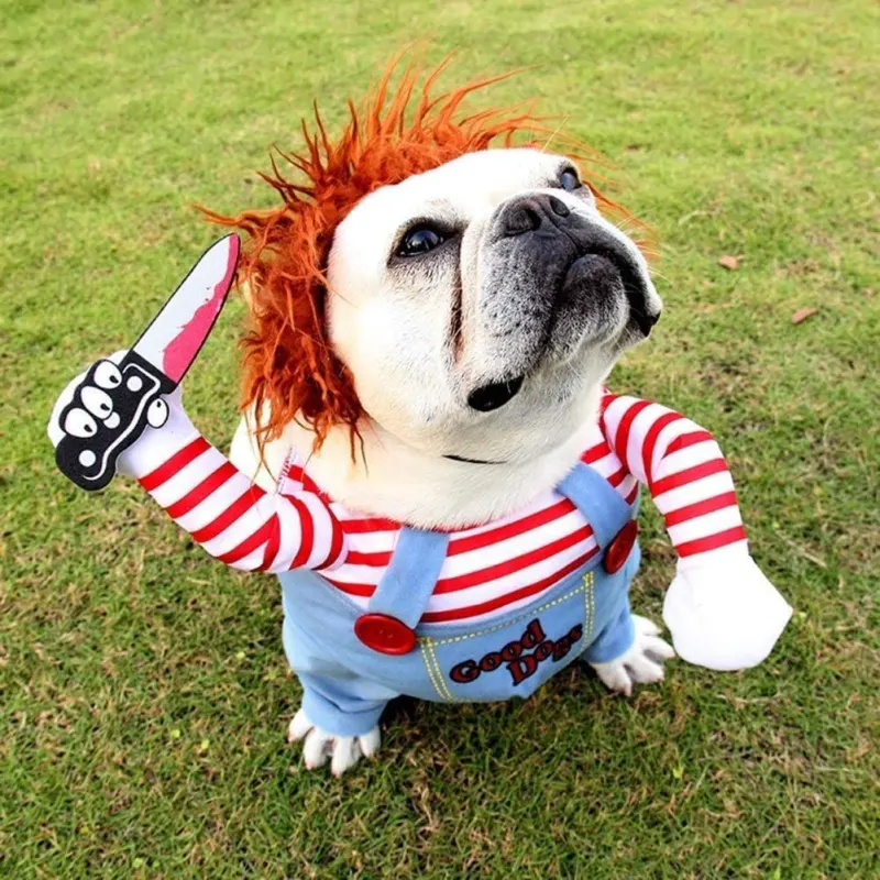 Disfraz perro Halloween: muñeca de terror para mascota
