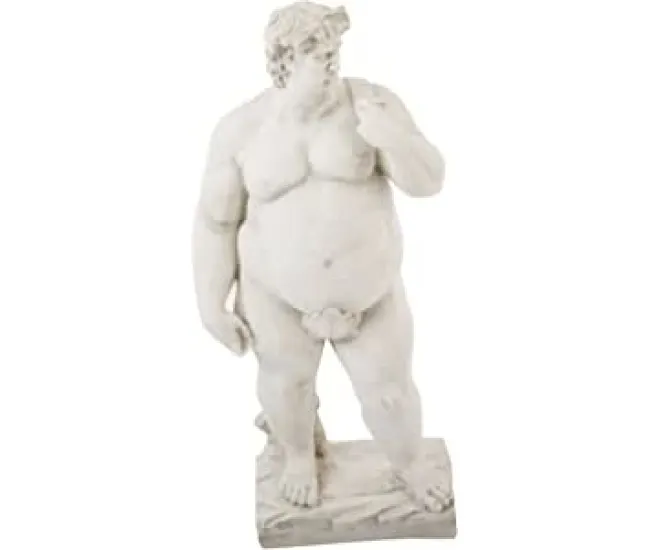 Design Toscano KY47038 - Figurn para jardn: la estatua de David obesa que critica la sociedad actual