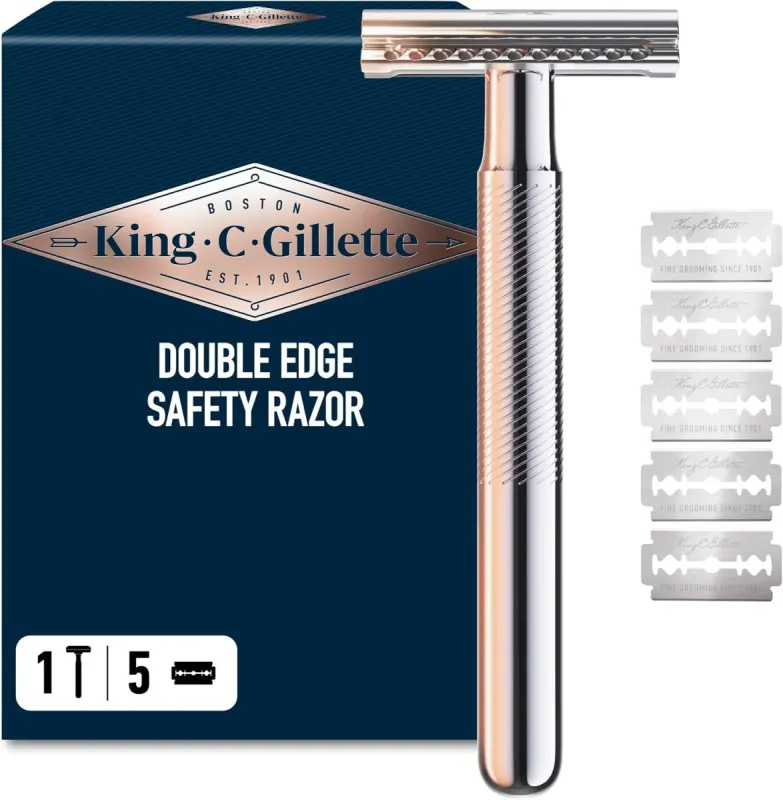 King C. Gillette: maquinilla de afeitar doble filo para hombre con 5 cuchillas