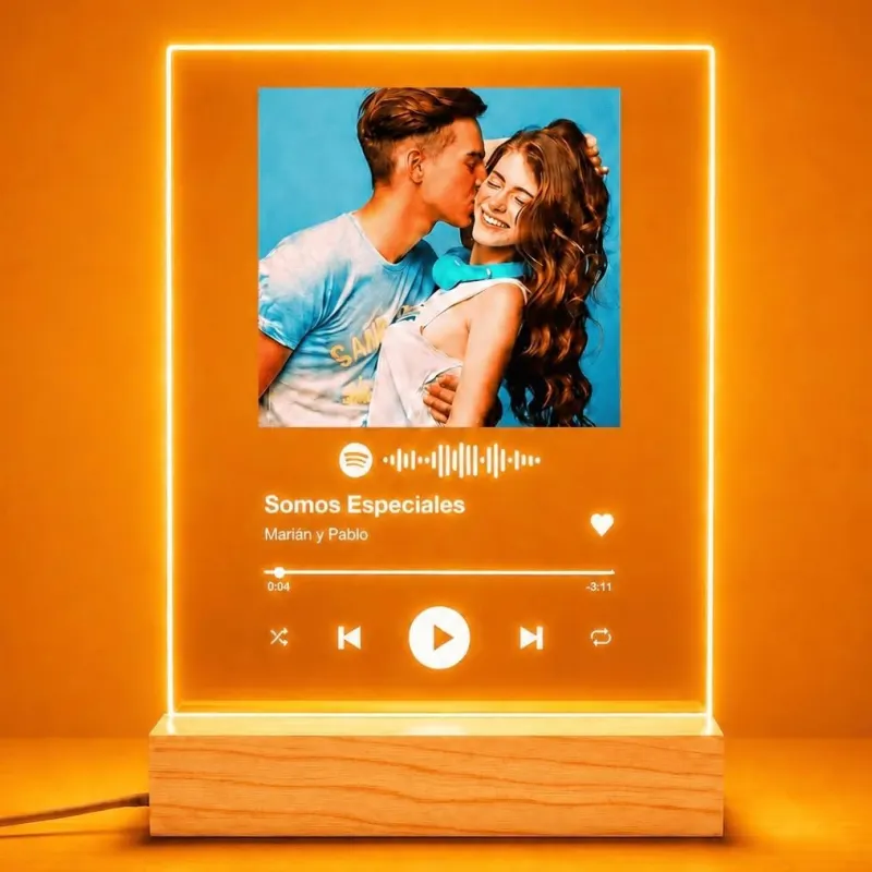Lámpara Spotify personalizada con foto y canción