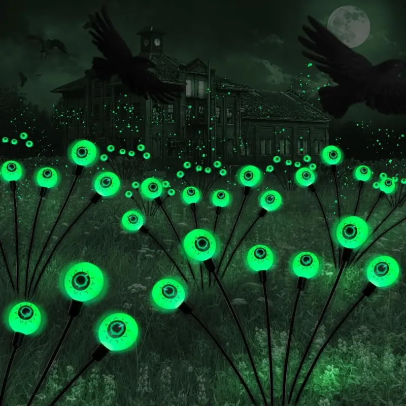 Luces solares de Halloween para jardín: ojos verdes que te miran