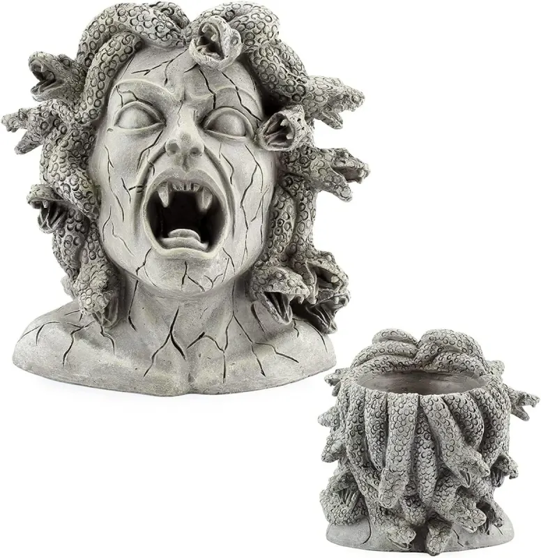 Maceta cabeza de medusa grande para plantas y Halloween
