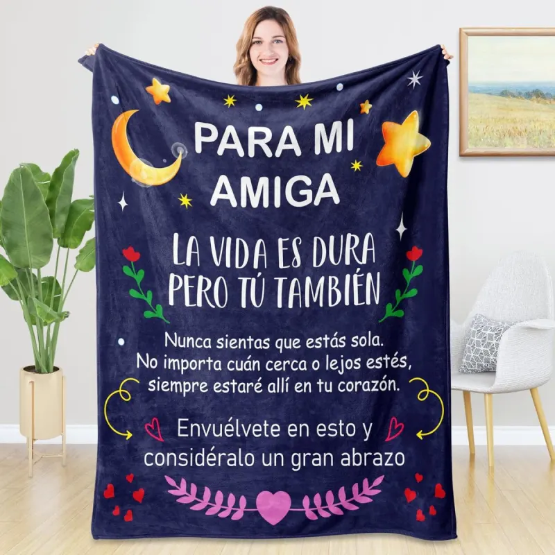 Manta regalo amiga: un abrazo con mensaje