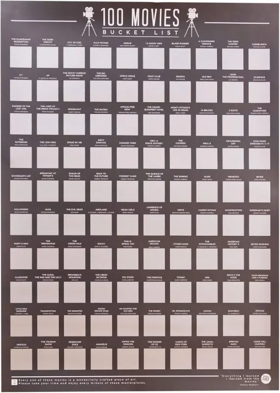 Póster 100 películas para raspar Gift Republic: la lista definitiva