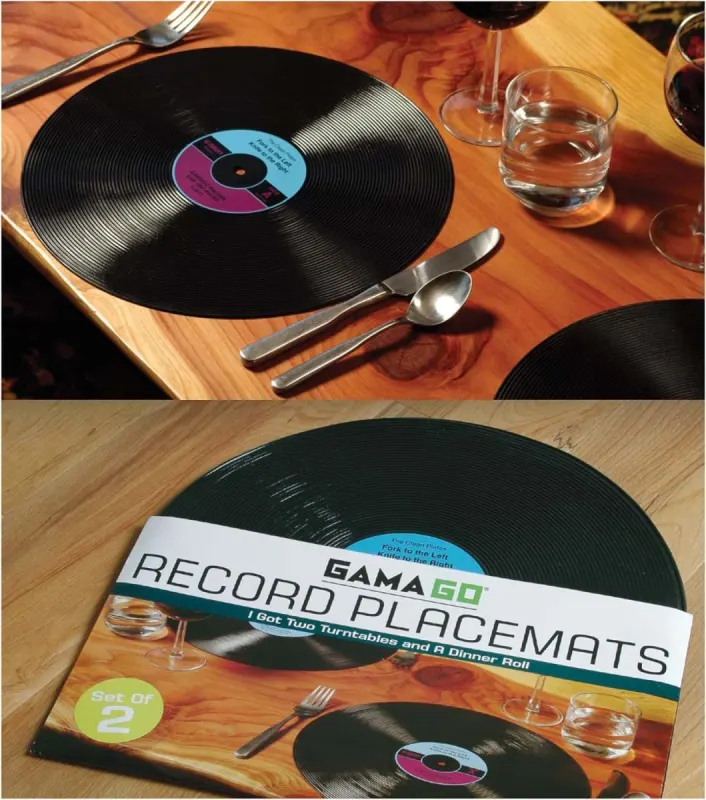 Salvamanteles disco vinilo: dos LP de silicona para tu mesa