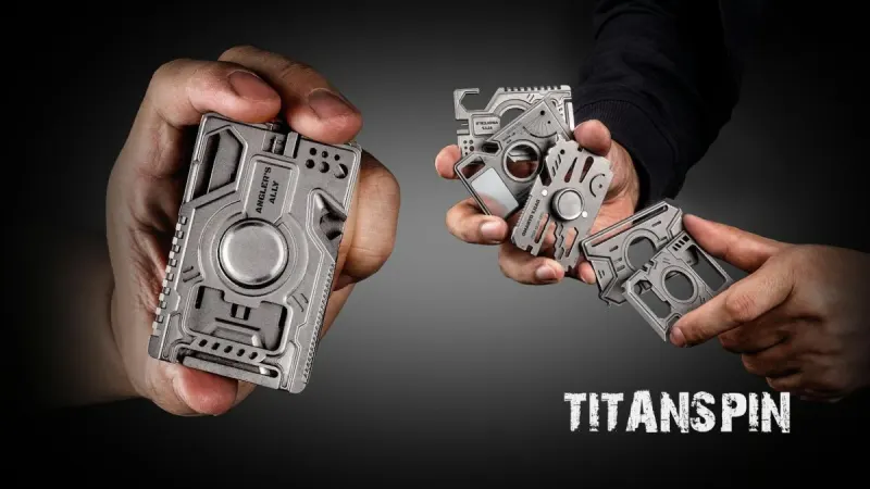 Spinner multiherramienta titanio: TitanSpin, 80+ herramientas