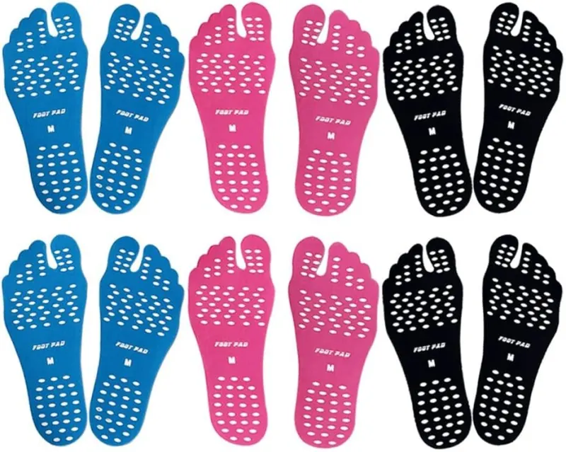 Suelas adhesivas para pies: 3 pares (6 almohadillas) para pies descalzos
