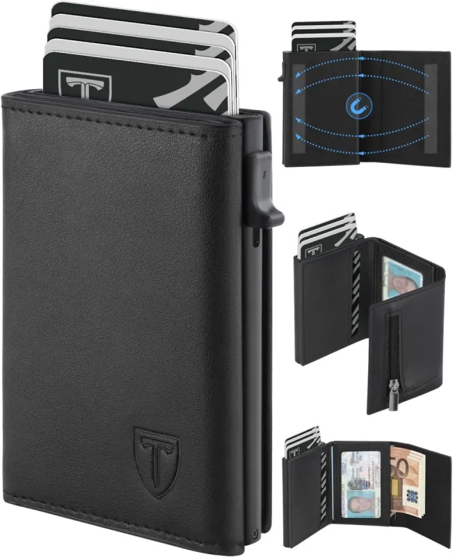 Tarjetero Hombre RFID: cartera con tarjetas en abanico