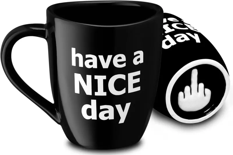 Taza dedo corazón Decodyne con «Have a nice day»