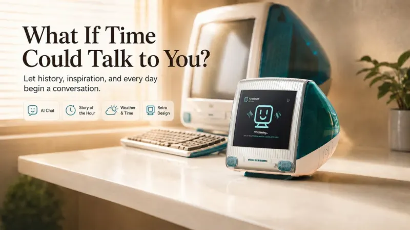 TIMECAPSULE G3: reloj retro de escritorio con IA