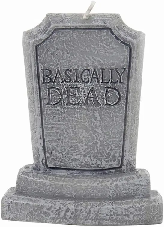 Vela lápida para tarta «Básicamente muerto»