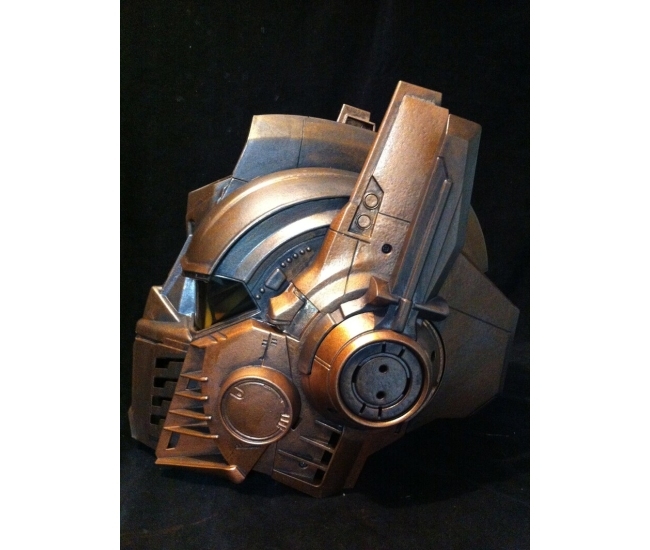 Casco de cobre y bronce Optimus Prime Transformers tamaño real Cosplay dañado en batalla