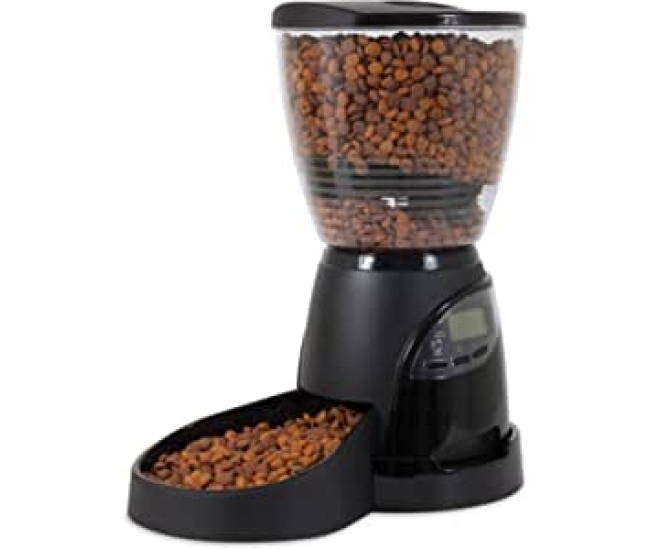 Comedero programable Petmate Le Bistro, 4.54 kg, Negro - Automatiza la alimentación de tu mascota