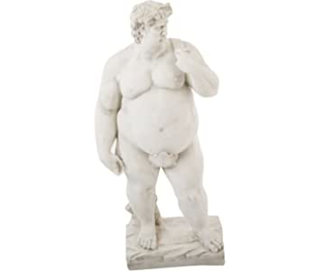 Design Toscano KY47038 - Figurn para jardn: la estatua de David obesa que critica la sociedad actual