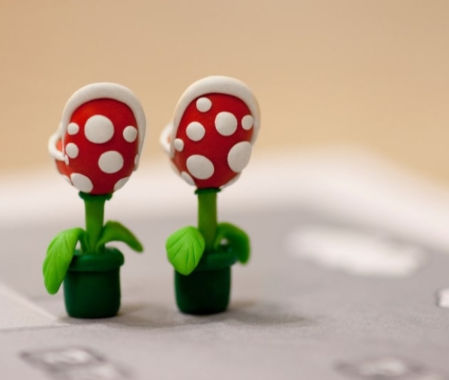 Pendientes Planta Piraña Super Mario - Haz Que Tus Orejas Muerdan La Atención!