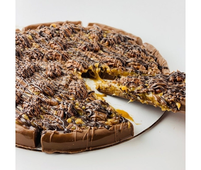 Pizza de Chocolate, Caramelo y Nueces | Cosas Guapas