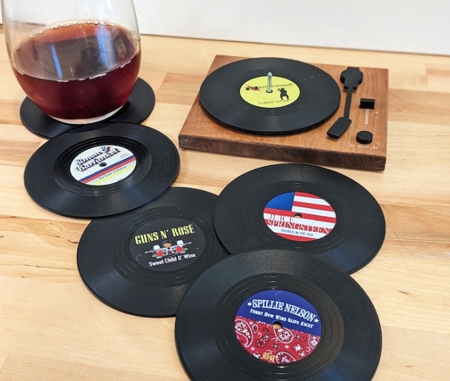 Posavasos de vinilo con juegos de palabras divertidos