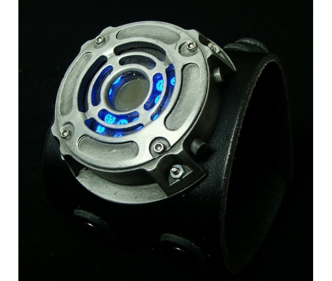 Reloj Steampunk Totalmente Funcional con Correa Negra de Cuero Italiano