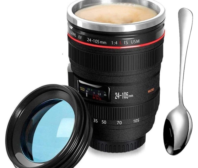 SLOSH Taza café objetivo cámara