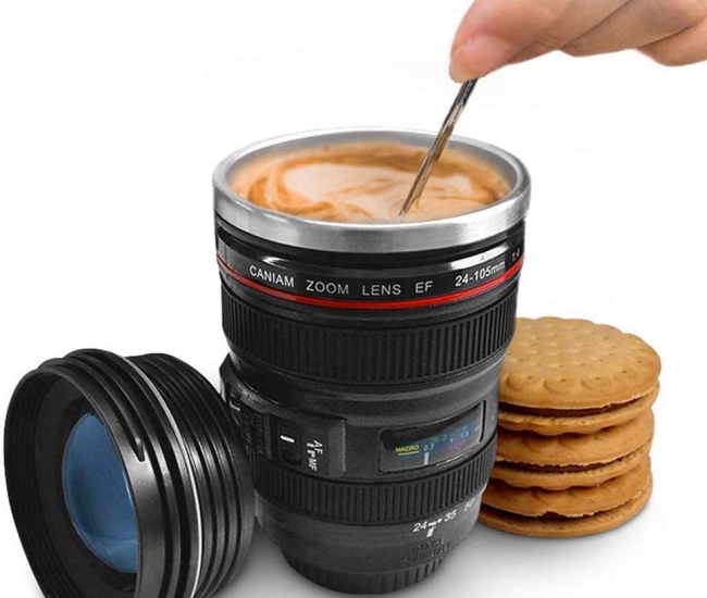 SLOSH Taza café objetivo cámara