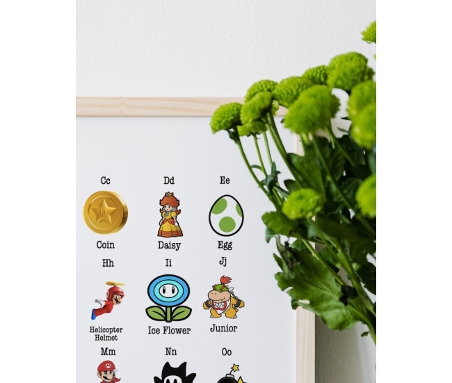 Super Mario Alphabet Chart, el mejor regalo de Super Mario para tus hijos