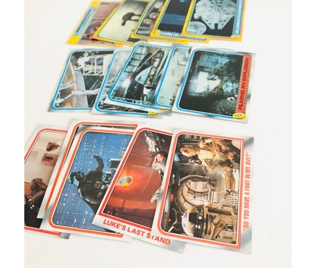 Set de 30 tarjetas y stickers vintage de la trilogía original de Star Wars