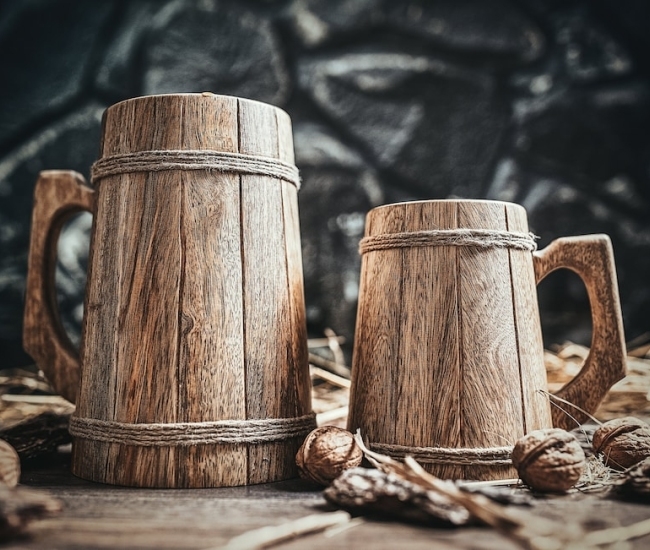 Tazas de cerveza Tankard de madera - Originales y de alta calidad