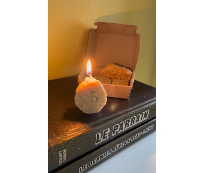 Velas Chicken Nugget - Vela Hecha a Mano/Cera de Soja/Nugget de Pollo/Regalo Original/Decoración para Hogar