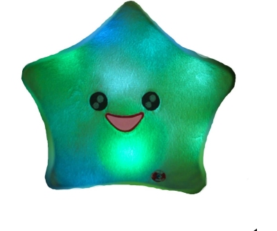 Almohada estrella luminosa que cambia de color para iluminar tus noches de ensueño