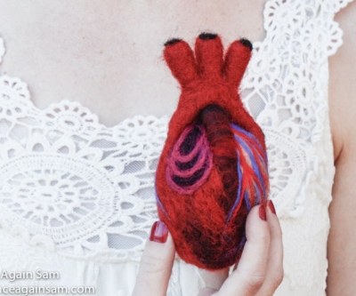Corazón de fieltro anatómicamente correcto - Blog Cosas Guapas