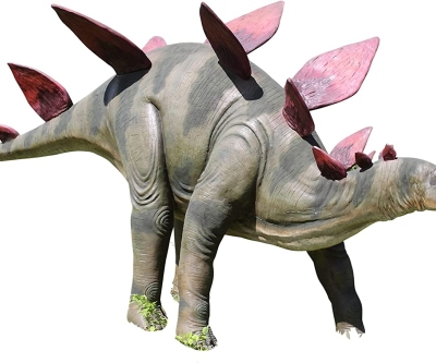 Estatua de estegosaurio de tamaño jurásico para decorar tu jardín