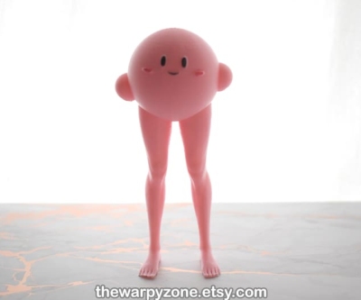 Figura impresa en 3D de Kirby con piernas - Tienda WarpyZone