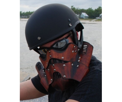 Máscara de moto estilo steampunk - Leather Steampunk Trooper Motorcycle Mask