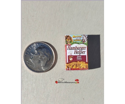 Miniatura de Hamburger Helper en escala 1:12 - Escucha los fideos en su interior!